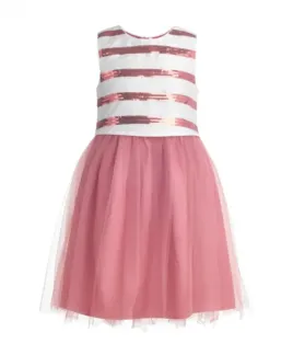 Розовое нарядное платье с пайетками Button Blue (152)