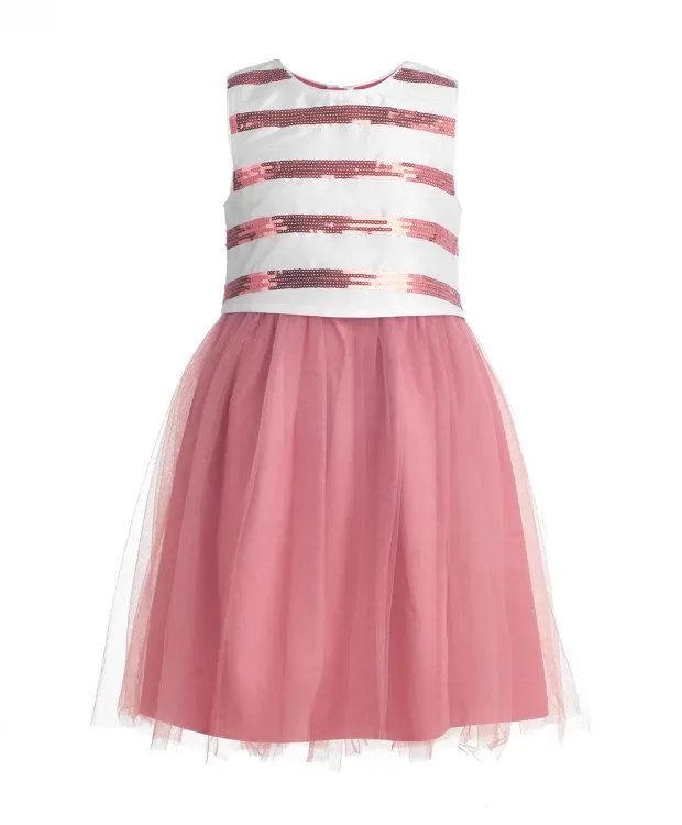 Розовое нарядное платье с пайетками Button Blue (158)