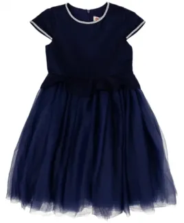 Синее нарядное платье Button Blue (152)