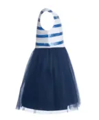 Синее нарядное платье с пайетками Button Blue (134)
