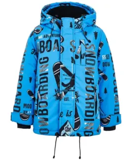 Голубая зимняя куртка с орнаментом Button Blue (134)