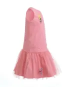 Розовое платье с юбкой из сетки Button Blue (122)