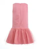 Розовое платье с юбкой из сетки Button Blue (134)