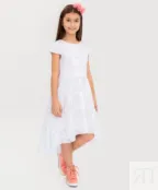 Белое платье с орнаментом "Розы" Button Blue (140)