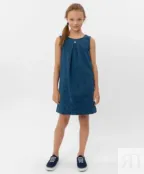 Синее жаккардовое платье Button Blue (140)