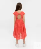 Розовое платье с орнаментом "Розы" Button Blue (146)
