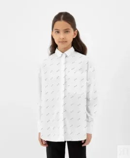 Блузка с мелким рисунком белая Gulliver (140)