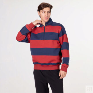 Мужской свитшот STREETBEAT Half Zip Striped Pullover Fleece