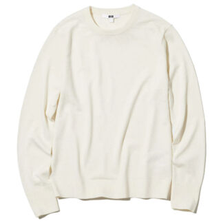 Джемпер Uniqlo Extra Fine Merino Crew Neck, белый