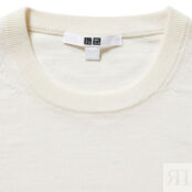 Джемпер Uniqlo Extra Fine Merino Crew Neck, белый 450509 | OFF WHITE COL01 фото 3