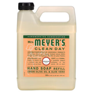 Мыло для рук Mrs. Meyers Clean Day, сменный блок, герань, 975 мл