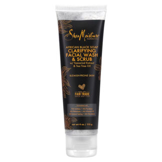 SheaMoisture, Африканское черное мыло, средство для умывания и скраб для ли