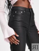 Черные джинсы прямого кроя с покрытием Topshop