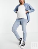 Выбеленные джинсы Mom премиум-класса Topshop Maternity