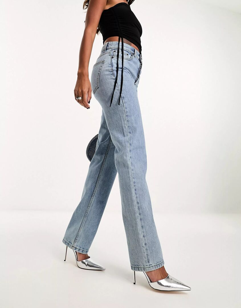 Винтажные светлые джинсы прямого кроя ASOS DESIGN в стиле 90-х