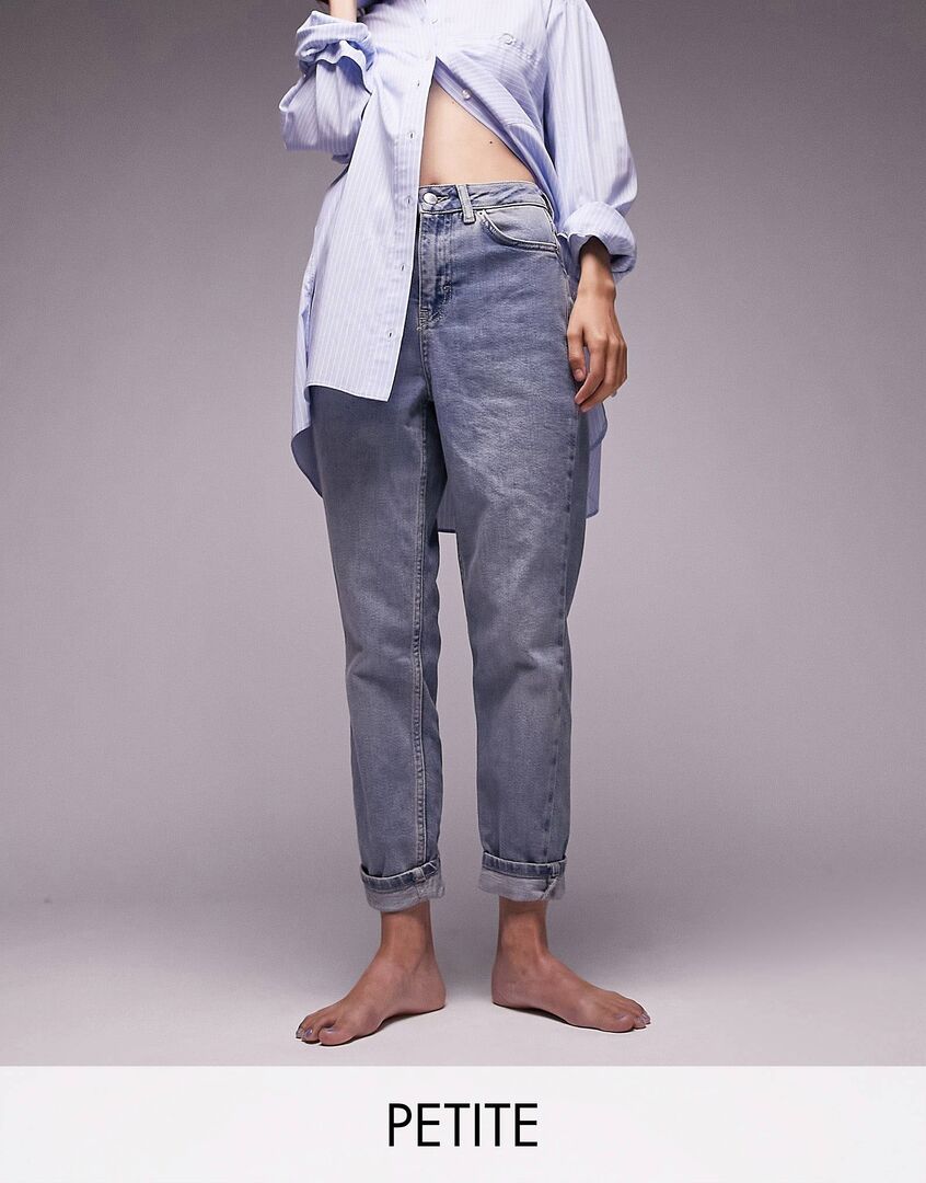 Выбеленные джинсы Mom премиум-класса Topshop Petite