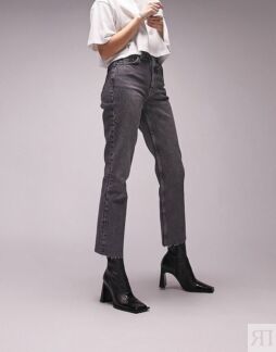 Темно-серые прямые джинсы Topshop