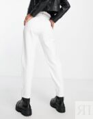 Белые джинсы с завышенной талией и оборками Miss Selfridge Mom