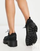Черные массивные туфли на шнуровке с квадратным носком ASOS DESIGN Mattie