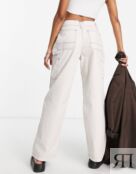 Миниатюрные брюки карго ASOS DESIGN Petite из камня с контрастной отстрочко