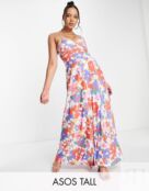 Плиссированное платье макси с цветочным принтом ASOS DESIGN Tall Tall - MUL