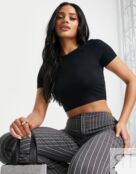 Черная облегающая футболка ASOS DESIGN 118674014 фото 3