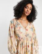 Платье макси с пуговицами ASOS DESIGN из жаккардового металлизированного жа 118684626 фото 3