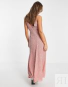 Темно-розовое платье макси с драпировкой ASOS EDITION