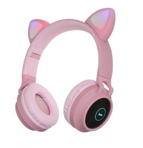 Наушники беспроводные Hoco W27 Cat Ear ВТ, розовые