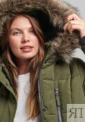 Пальто зимнее Superdry длинное, оливковый SU221J1LW-N11 фото 3