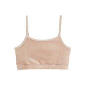 Топ домашний H&M Velour Crop, бежевый 1124790002 фото 1