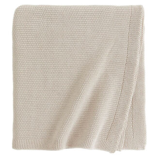 Плед H&M Home Moss-stitched Cotton, светло-бежевый