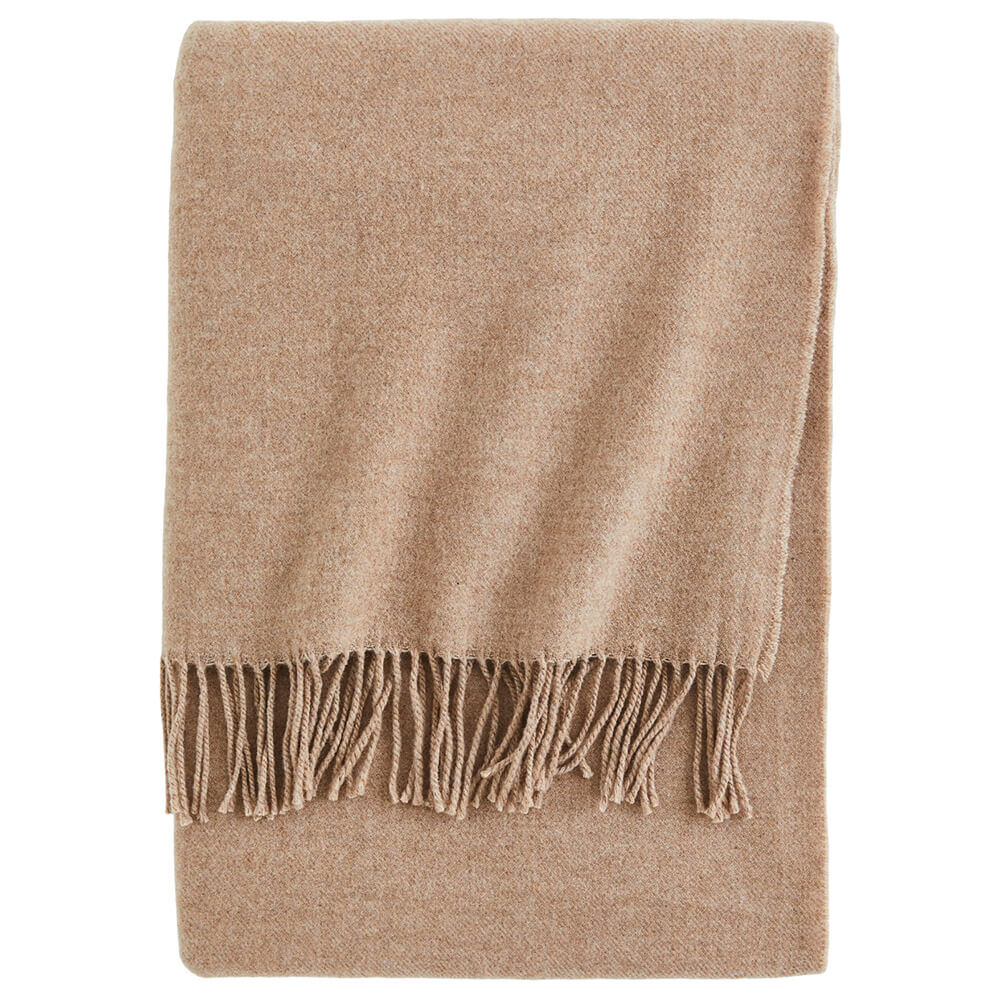 Плед H&M Home Wool-blend, светло-коричневый 0991609001 фото 1