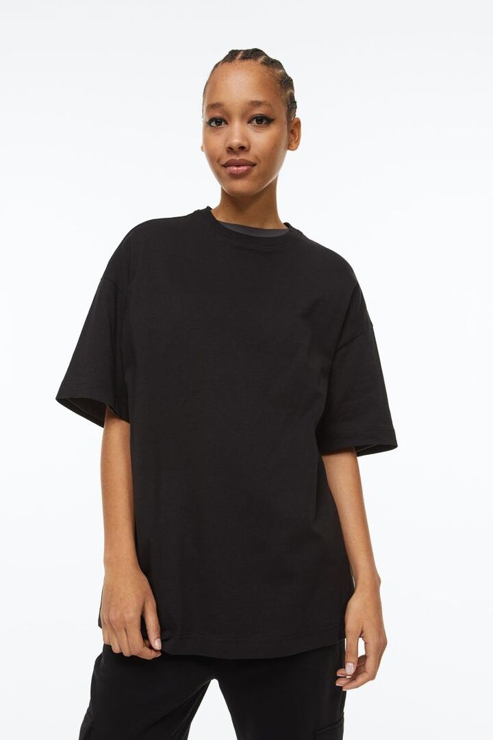 Футболка оверсайз H&M, черный