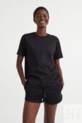 Хлопковая футболка H&M, черный 0963662002 | Black фото 1