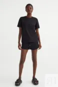 Хлопковая футболка H&M, черный 0963662002 | Black фото 2