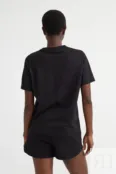 Хлопковая футболка H&M, черный 0963662002 | Black фото 5