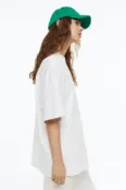 Футболка оверсайз H&M, белый 65321 | Biały фото 3