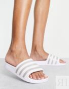 Белые шлепанцы цвета морской волны adidas Swim adilette