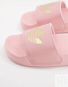 Облегченные шлепанцы adidas Originals Adilette lite розового цвета с золоты 109394672 | PINK фото 2