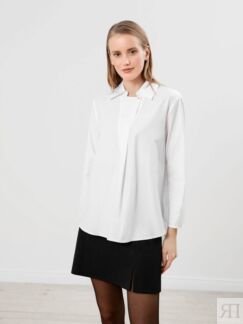 Удлинённая блуза из хлопка белая Pompa