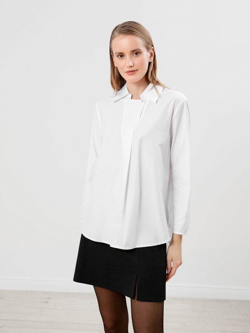 Удлинённая блуза из хлопка белая Pompa