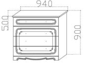 Комод с 4 ящиками 940x900x500 Азалия Эмаль Крем Без патины фото 2