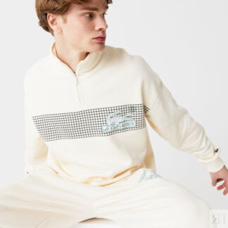 Мужская толстовка Lacoste с воротником на молнии из хлопка Loose Fit