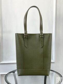 Женская кожаная сумка-шоппер хаки A014 khaki grain ZIPPER