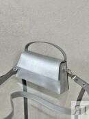 Женская кожаная сумка тоут серебристая A044 silver mini A044 silver mini фото 1