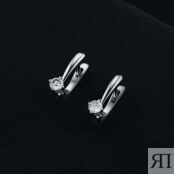 Серьги из белого золота с бриллиантом э0901сг02163900 2050013693445 фото 4