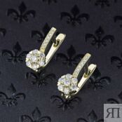 Серьги из желтого золота с бриллиантом э0301сг08189500 2050007900733 фото 4