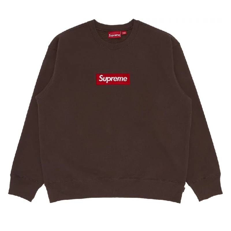 Толстовка Supreme Box Logo Crewneck, коричневый FW22SW65 UMBER | Brown фото 1