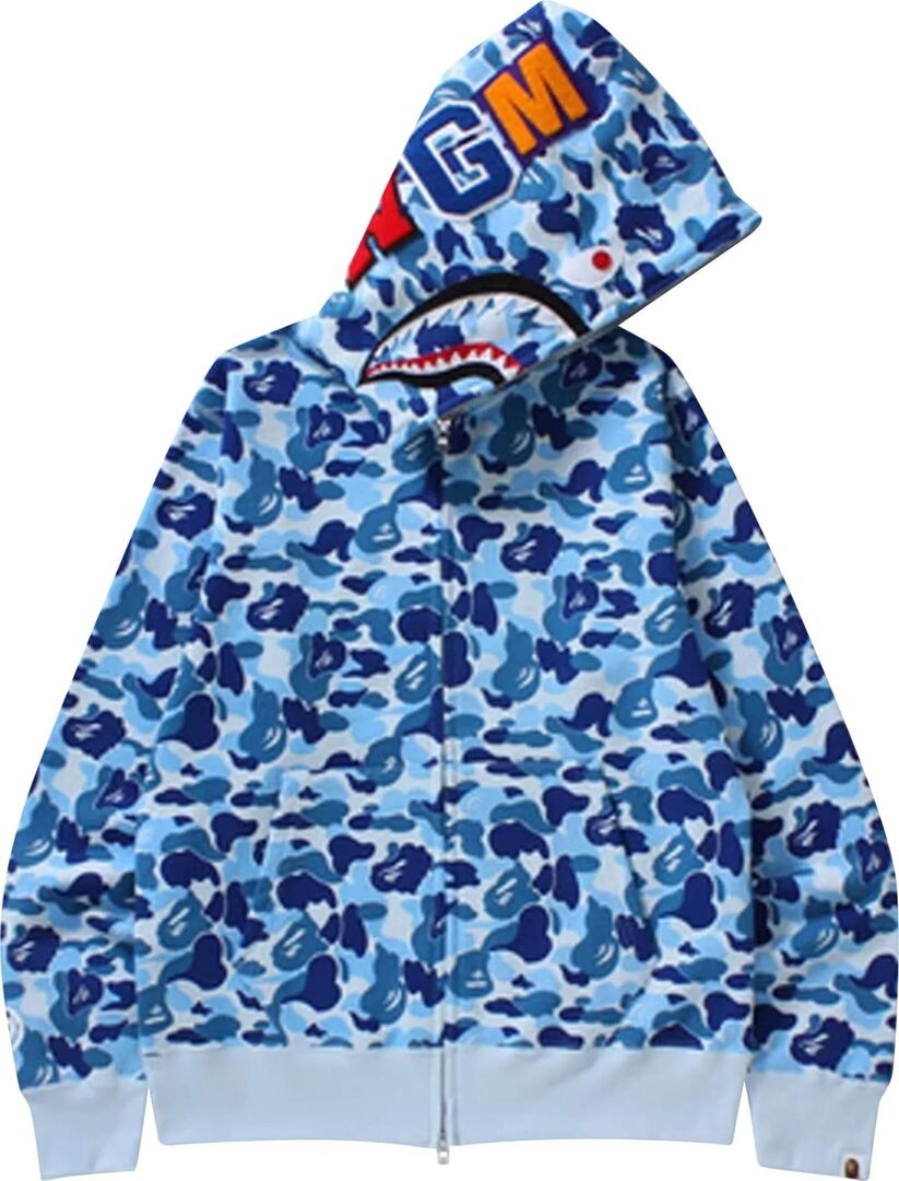 Толстовка Bape ABC Shark Full Zip, синий 1D20 115 013 BLUE | Blue фото 1